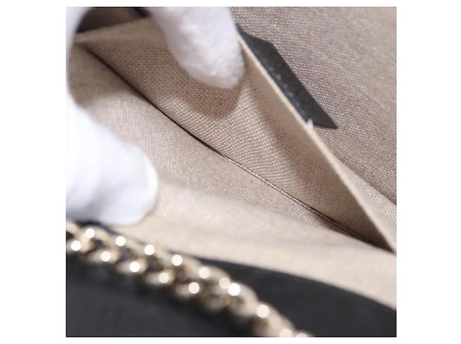 Borsa GUCCI Interlocking Chain Bag in pelle Outlet Nero Oro 510304 Auth 203114V D'oro - vista 30