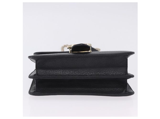 Borsa GUCCI Interlocking Chain Bag in pelle Outlet Nero Oro 510304 Auth 203114V D'oro - vista 5