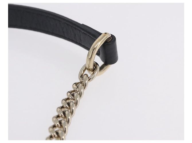 Borsa GUCCI Interlocking Chain Bag in pelle Outlet Nero Oro 510304 Auth 203114V D'oro - vista 8