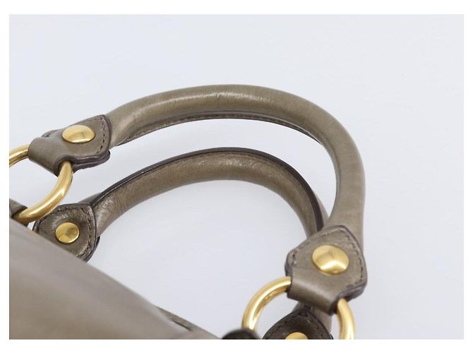 Borsa a mano Miu Miu Vitellolux 2way Brown Gold Auth LN167V Marrone D'oro - vista 14