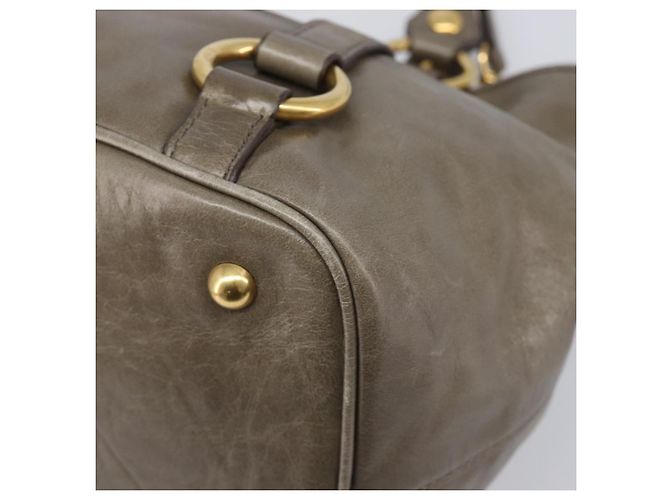 Borsa a mano Miu Miu Vitellolux 2way Brown Gold Auth LN167V Marrone D'oro - vista 16