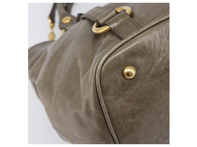 Borsa a mano Miu Miu Vitellolux 2way Brown Gold Auth LN167V Marrone D'oro - vista 17