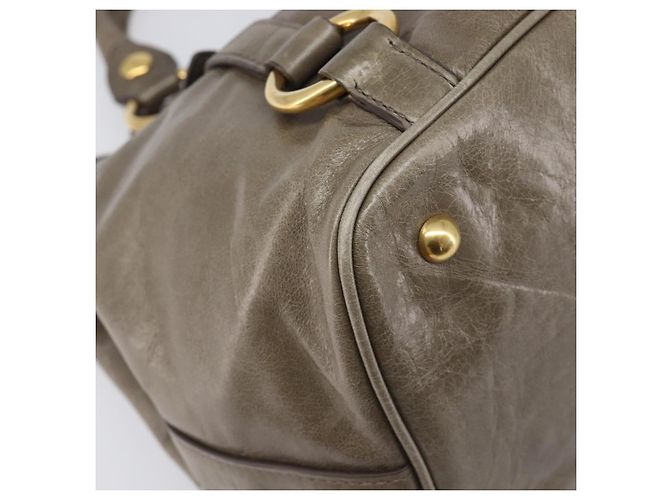 Borsa a mano Miu Miu Vitellolux 2way Brown Gold Auth LN167V Marrone D'oro - vista 19