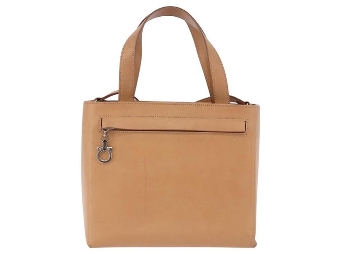 Borsa Salvatore Ferragamo Gancini in pelle 2way Marrone Argento Auth BA15725 - vista 13