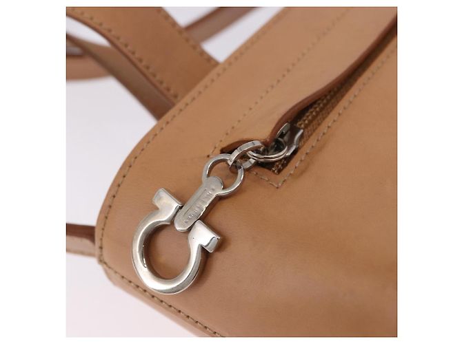 Borsa Salvatore Ferragamo Gancini in pelle 2way Marrone Argento Auth BA15725 - vista 21
