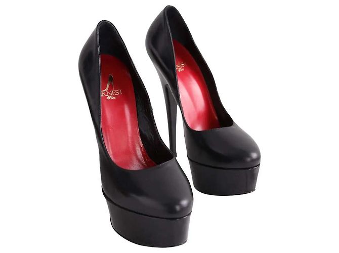 Autre Marque Maison Ernest Absatzschuhe aus Leder Schwarz Größe 38 - Ansicht 3