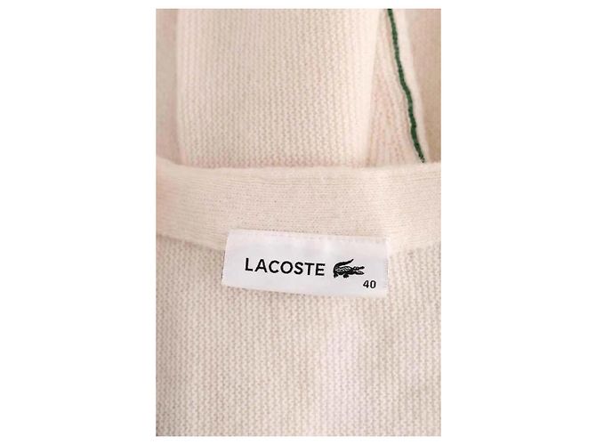 Cárdigan Lacoste de lana beige - vista 5