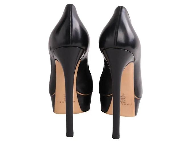 Décolleté Casadei in pelle nera taglia 37 Nero - vista 2