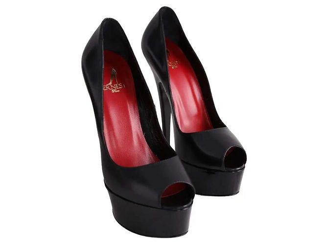 Autre Marque Maison Ernest Absatzschuhe aus Leder Schwarz Größe 38 - Ansicht 3