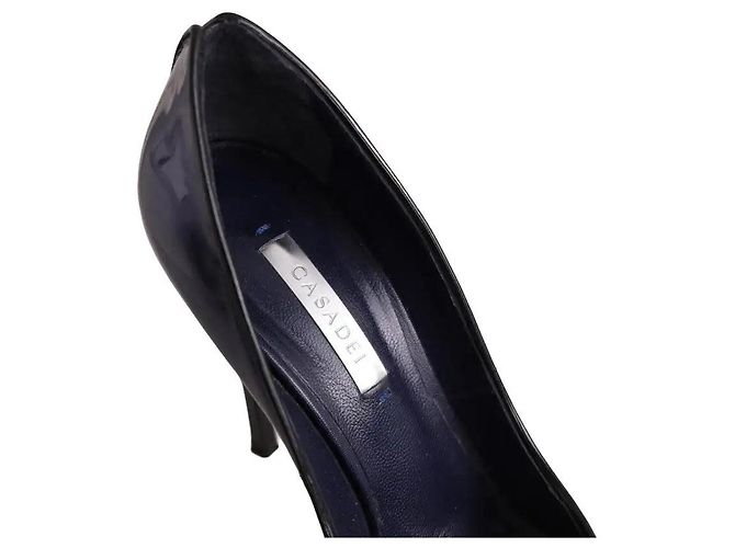 Décolleté Casadei in pelle blu navy - vista 4