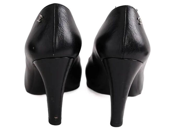 Chanel Absatzschuhe aus Leder schwarz Größe 37 - Ansicht 2