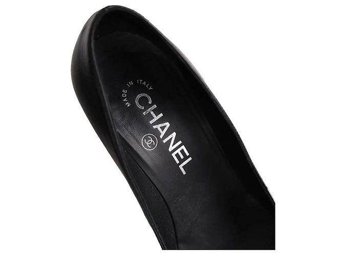 Chanel Absatzschuhe aus Leder schwarz Größe 37 - Ansicht 4