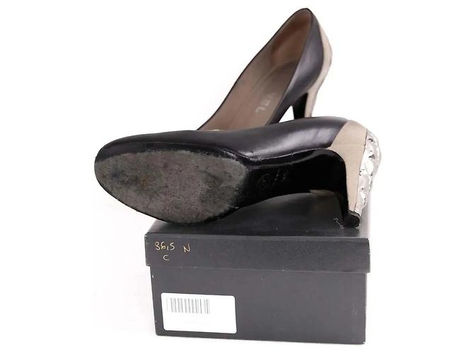 Décolleté Chanel in pelle nera Nero - vista 6