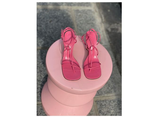 Sandali Bottega Veneta Strappy T.37 Rosa - vista 4