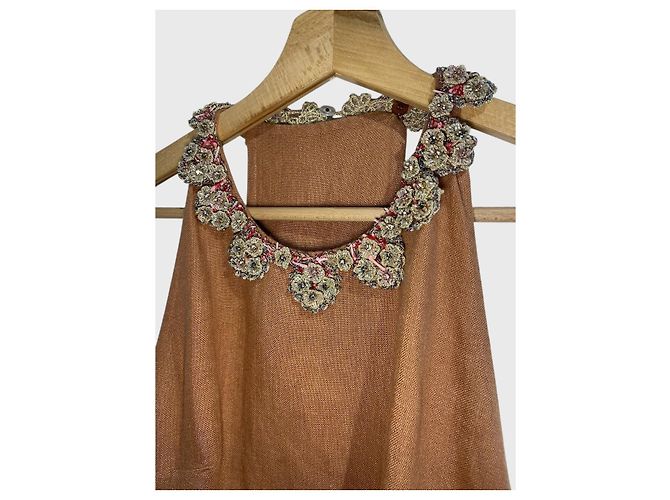 Valentino Garavani Vestido Valentino camel T.36 Camello - vista 5