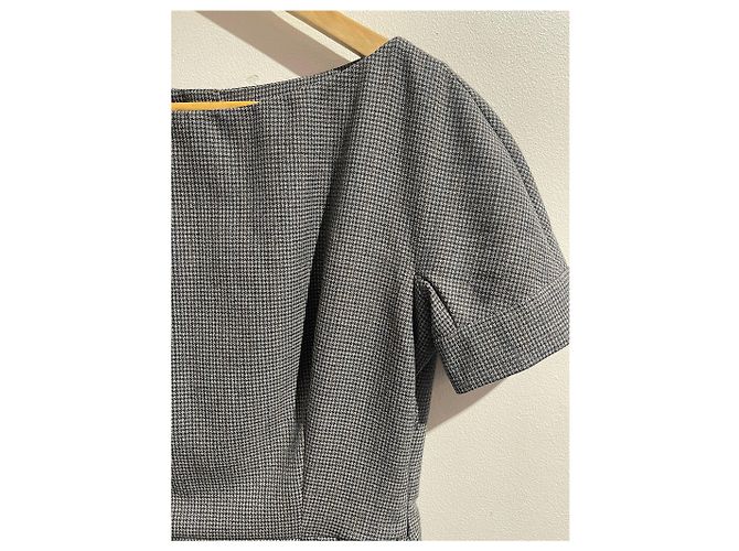 Autre Marque Dior Kleid aus Wolle grau Hahnentritt - Ansicht 2