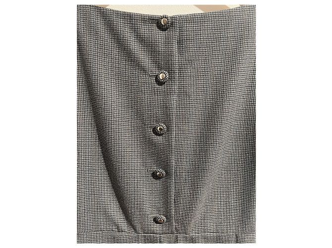 Autre Marque Dior Kleid aus Wolle grau Hahnentritt - Ansicht 6