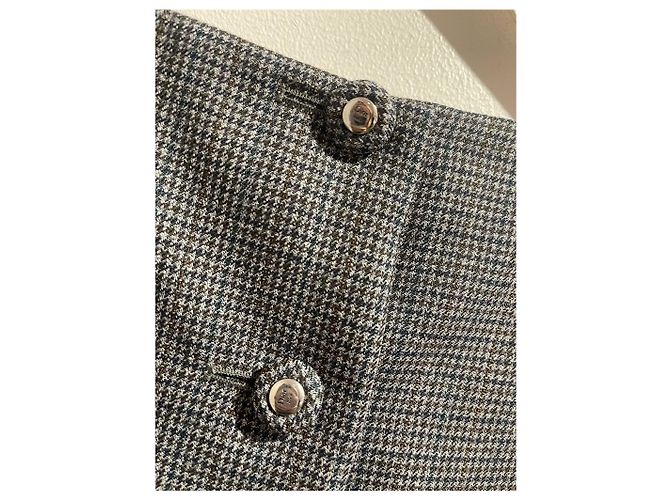 Autre Marque Dior Kleid aus Wolle grau Hahnentritt - Ansicht 7