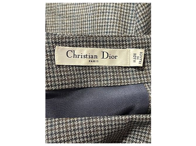 Autre Marque Dior Kleid aus Wolle grau Hahnentritt - Ansicht 8