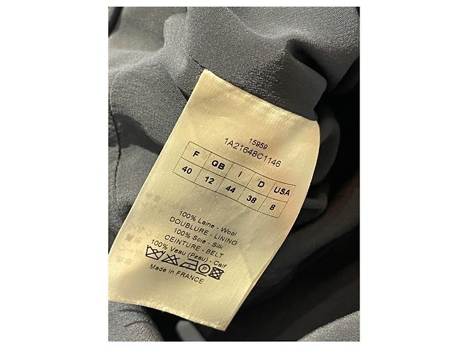 Autre Marque Dior Kleid aus Wolle grau Hahnentritt - Ansicht 9