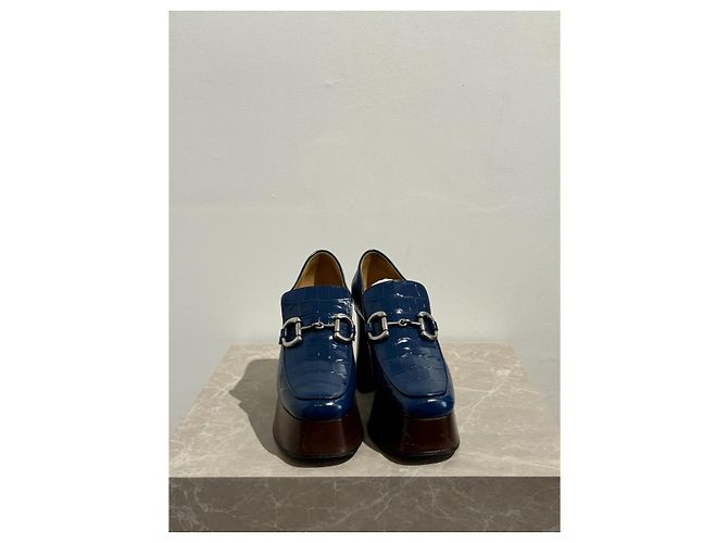 Mocassini Gucci blu T.39.5 - vista 2