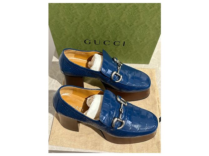 Mocassini Gucci blu T.39.5 - vista 4