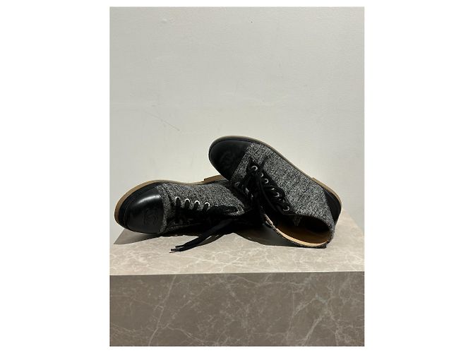 Stivaletti Chanel grigi T.36,5 Grigio - vista 6