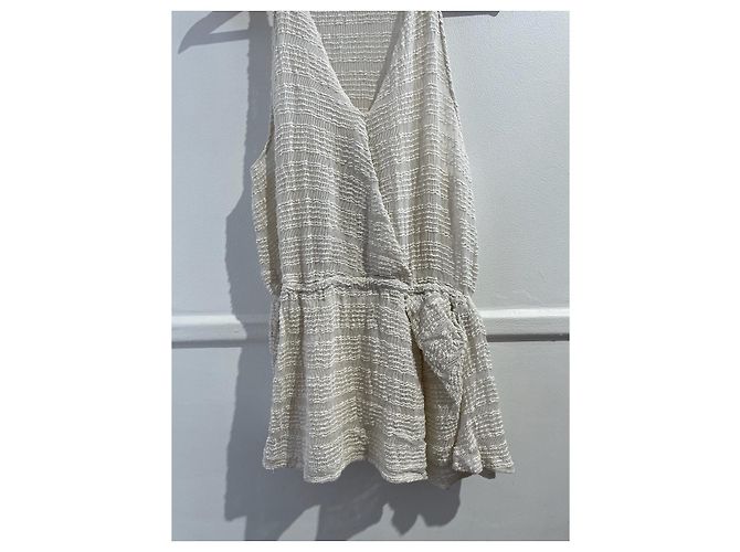 Iro kurzes Kleid beige V Ausschnitt XS - Ansicht 4