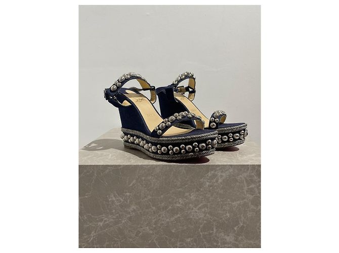 Sandali Christian Louboutin jeans T.41 Blu - vista 2