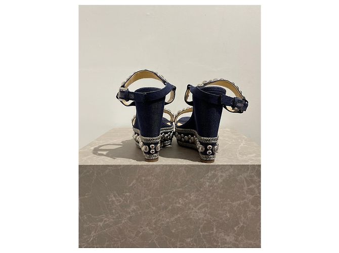 Sandali Christian Louboutin jeans T.41 Blu - vista 4