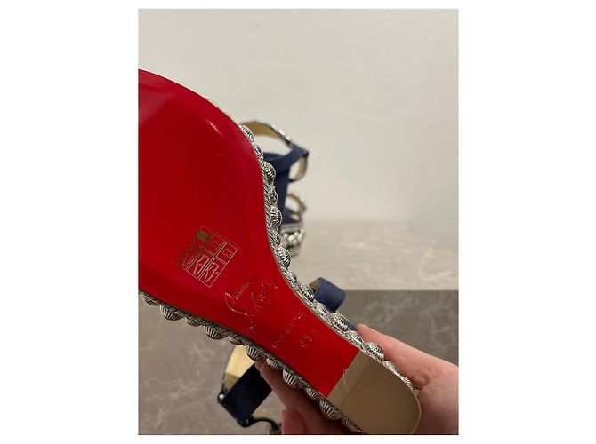 Sandali Christian Louboutin jeans T.41 Blu - vista 5