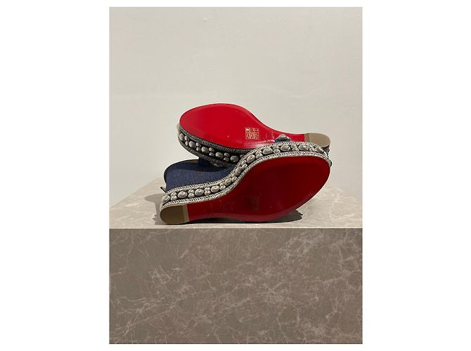 Sandali Christian Louboutin jeans T.41 Blu - vista 6