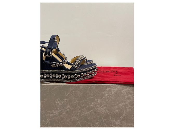 Sandali Christian Louboutin jeans T.41 Blu - vista 7