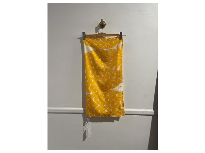 Foulard Eres de algodón motivo ananas amarillo - vista 4