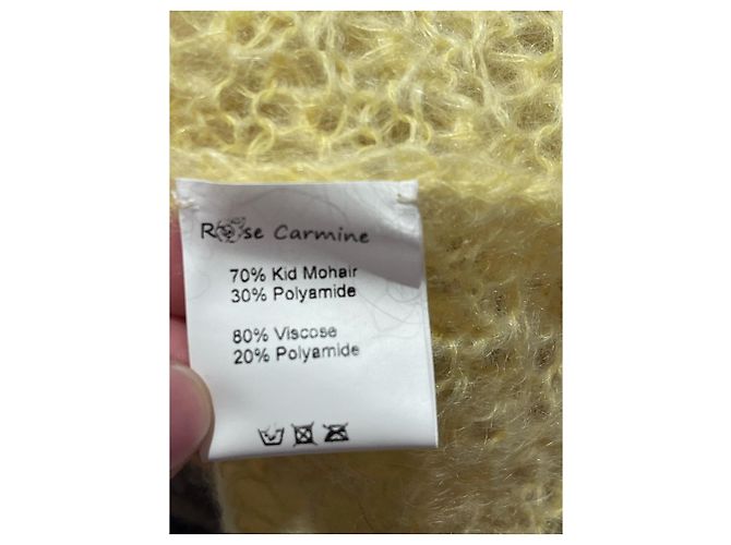 Autre Marque Pull Rose Carmine Color Block Jaune - vue 7