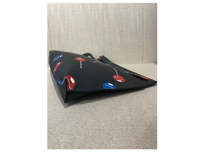 Clutch Loewe T Pouch in pelle nera Nero - vista 5