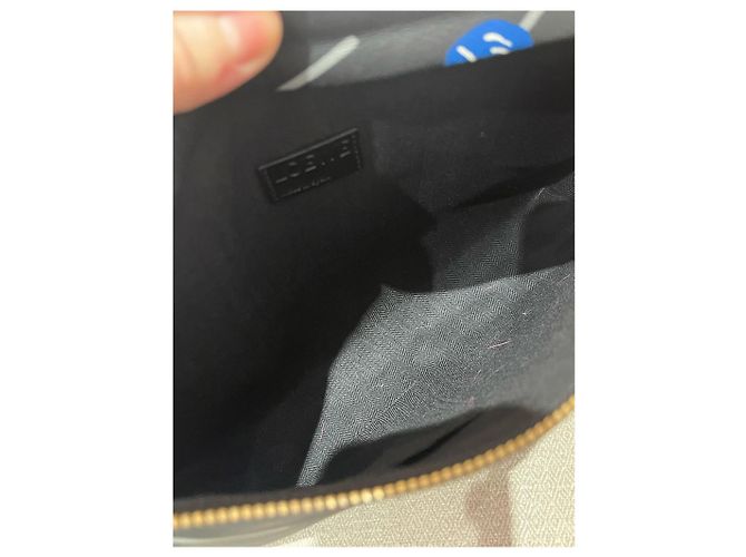 Clutch Loewe T Pouch in pelle nera Nero - vista 8