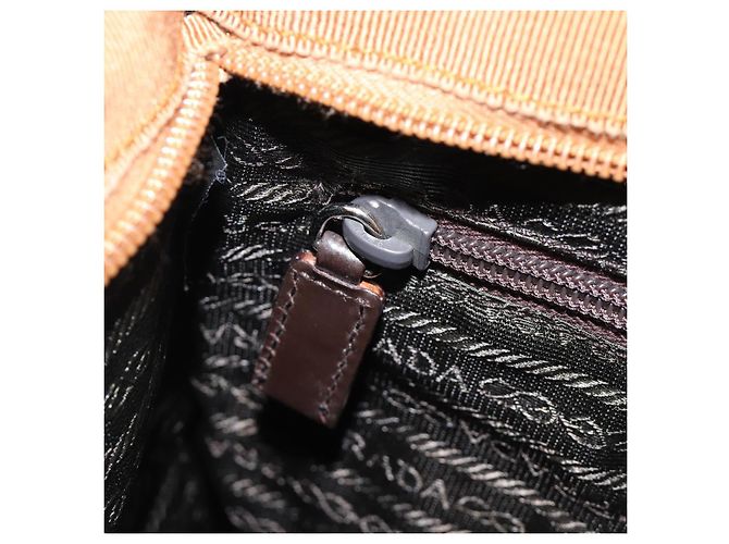 Bolsa PRADA em couro e tweed marrom prata autêntica 203885A - vista 24