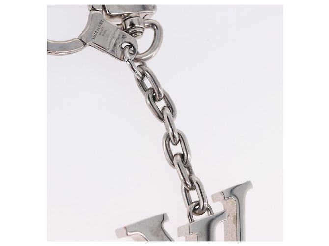 LOUIS VUITTON Porte Cre Printed Initials LV Charm Metal M65071 LV Auth 203696V Argento - vista 4