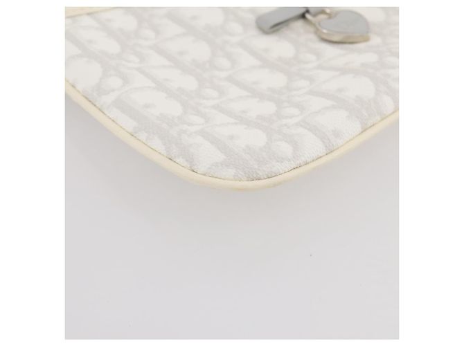 Christian Dior Romantic Accessoire-Tasche PVC Leather White Silver Auth 205858V Silber Weiß - Ansicht 15