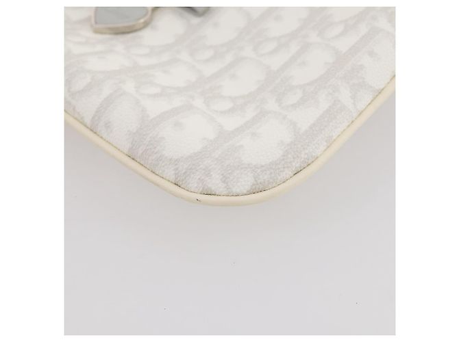Christian Dior Romantic Accessoire-Tasche PVC Leather White Silver Auth 205858V Silber Weiß - Ansicht 16
