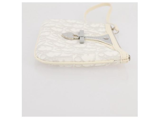 Christian Dior Romantic Accessoire-Tasche PVC Leather White Silver Auth 205858V Silber Weiß - Ansicht 3