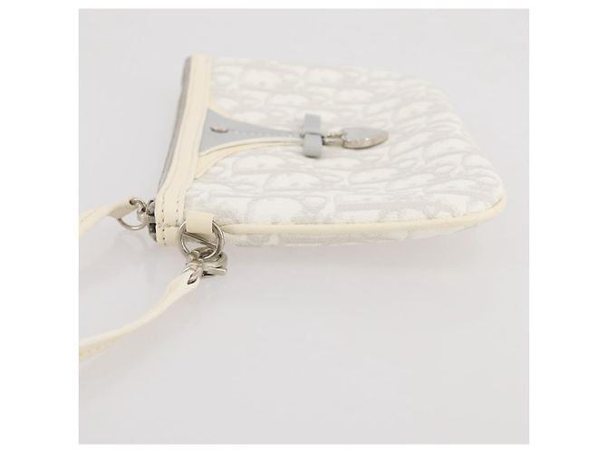 Christian Dior Romantic Accessoire-Tasche PVC Leather White Silver Auth 205858V Silber Weiß - Ansicht 4