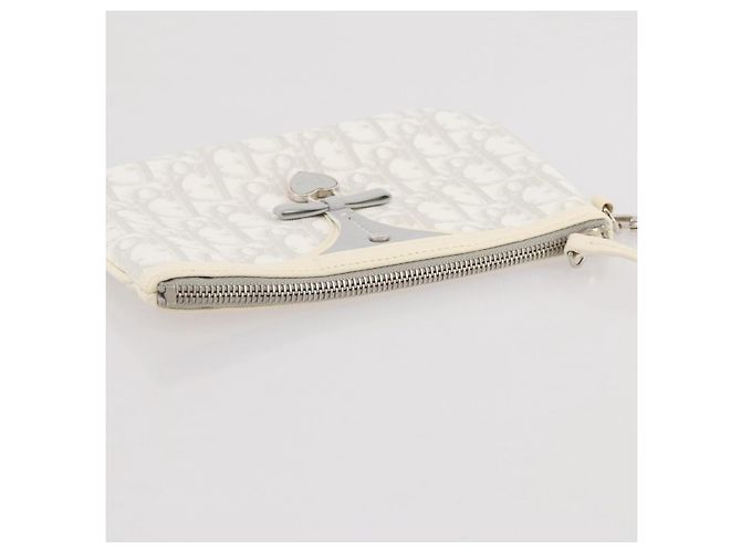 Christian Dior Romantic Accessoire-Tasche PVC Leather White Silver Auth 205858V Silber Weiß - Ansicht 6