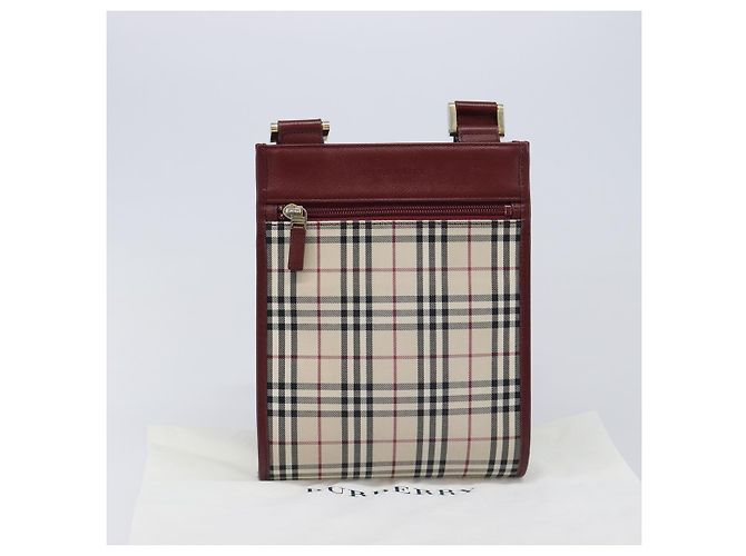 Borsa a tracolla BURBERRY Nova Check Canvas Beige Gold Auth am12612V D'oro - vista 12