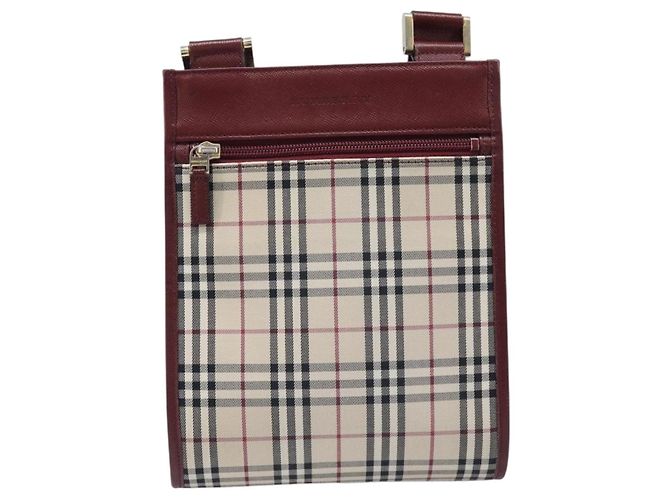 Borsa a tracolla BURBERRY Nova Check Canvas Beige Gold Auth am12612V D'oro - vista 13