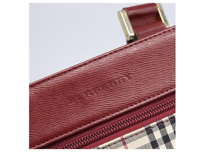 Borsa a tracolla BURBERRY Nova Check Canvas Beige Gold Auth am12612V D'oro - vista 18