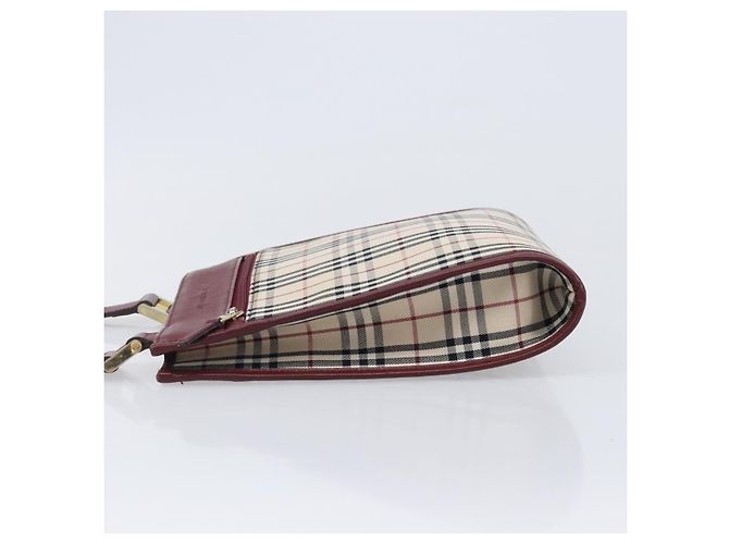 Borsa a tracolla BURBERRY Nova Check Canvas Beige Gold Auth am12612V D'oro - vista 4