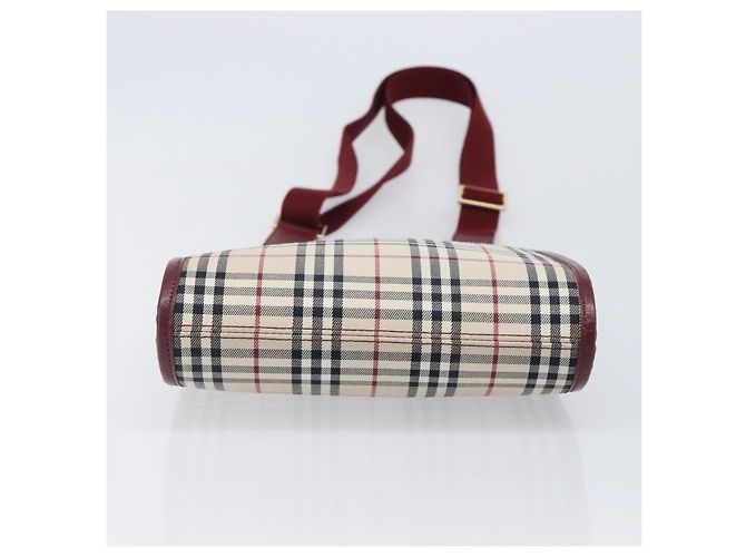 Borsa a tracolla BURBERRY Nova Check Canvas Beige Gold Auth am12612V D'oro - vista 5