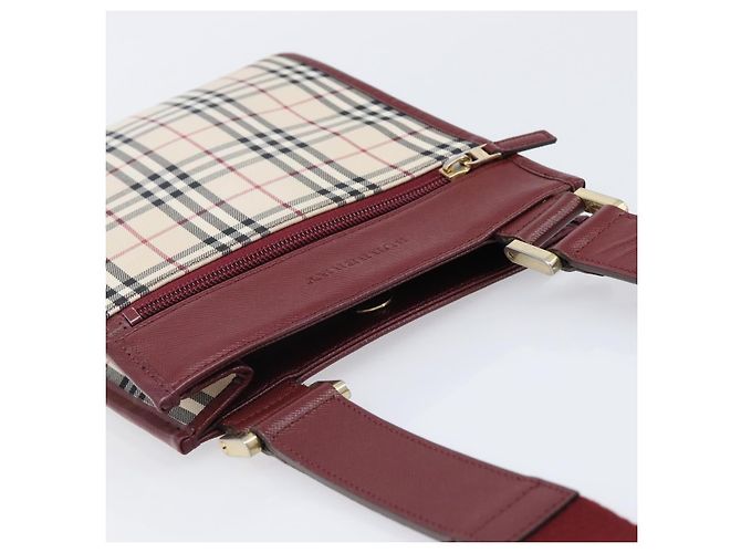 Borsa a tracolla BURBERRY Nova Check Canvas Beige Gold Auth am12612V D'oro - vista 6